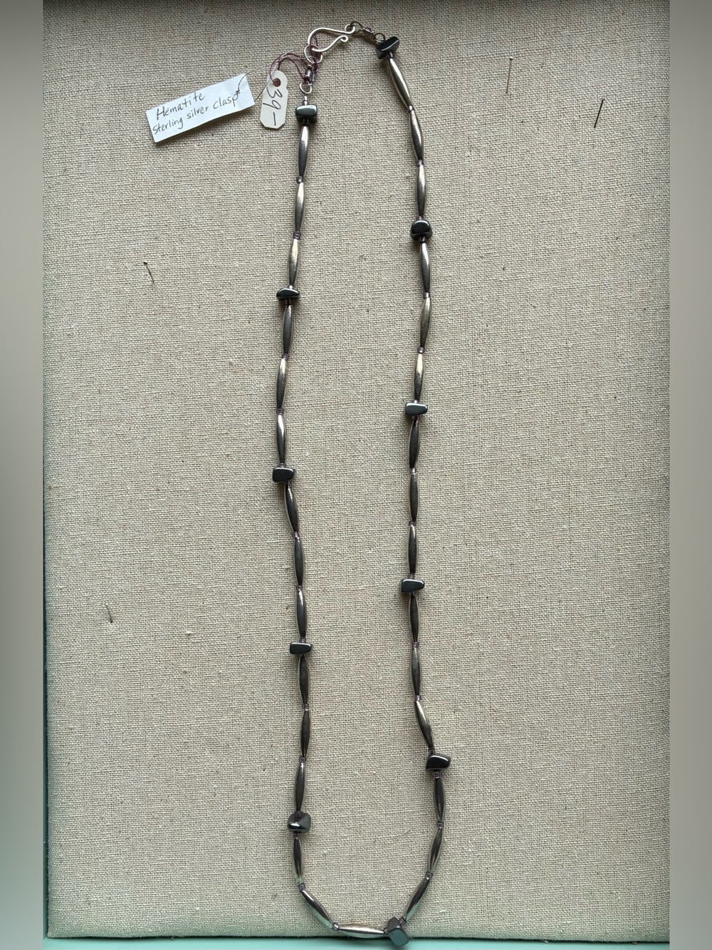 Hematite and Silver Plated Bead Necklace